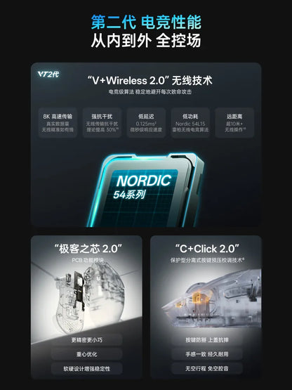 Rapoo VT3s Air MAX Wireless Gaming Mouse 39g Ultra Lightweight Dual Mode 8K Pixart 3950 Ultimate For Small Medium Hands Esports