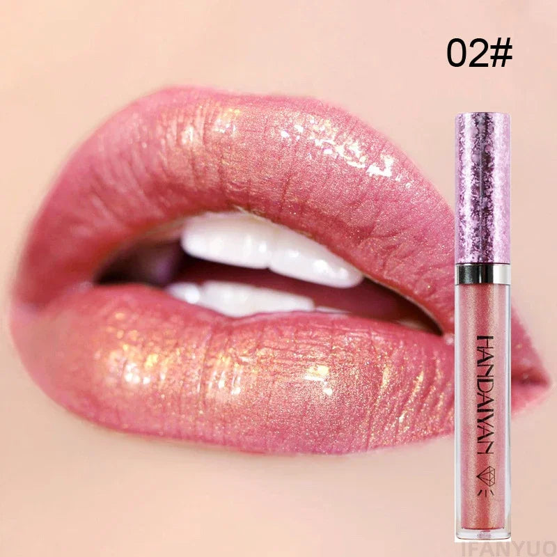 6 Colors Waterproof Nude Pink Glitter Lipstick Makeup Long Lasting Velve Red Sexy Shimmer Lipsticks Cosmetics Beauty