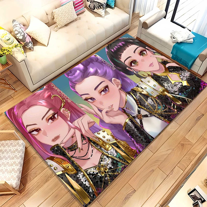 K-Pop Demon Hunters Golden Saja Boys Living Room Non-Slip Area Rug Soft Carpet for Bedroom Playroom Sofa,Home Decor Doormat