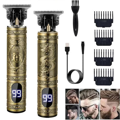 T9 Carving Vintage Hair Clipper For Mens Grooming Essential Tools USB Fast Rechargeable Beard Hair Trimmer Provide Precise Shave