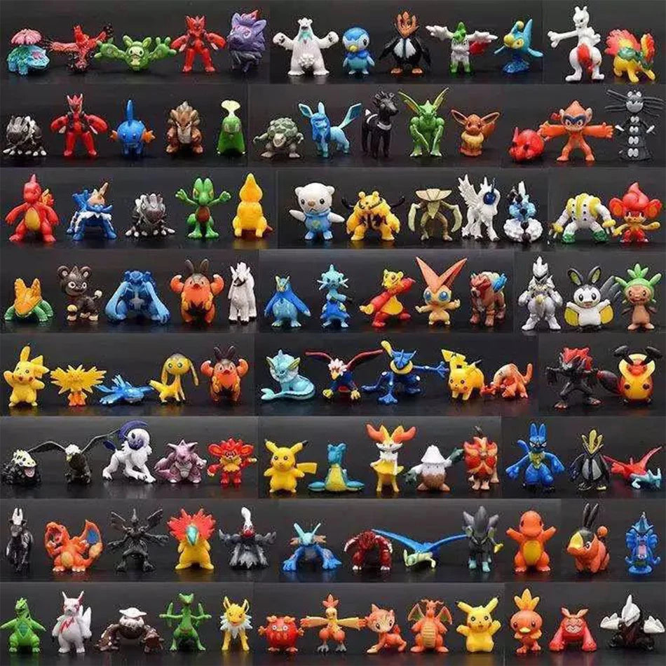 24-144Pcs Different Style Pokemon Anime Figure Pikachu Action Model 2-3CM Mini Model Doll Cute Toy Kids Birthday Christmas Gifts