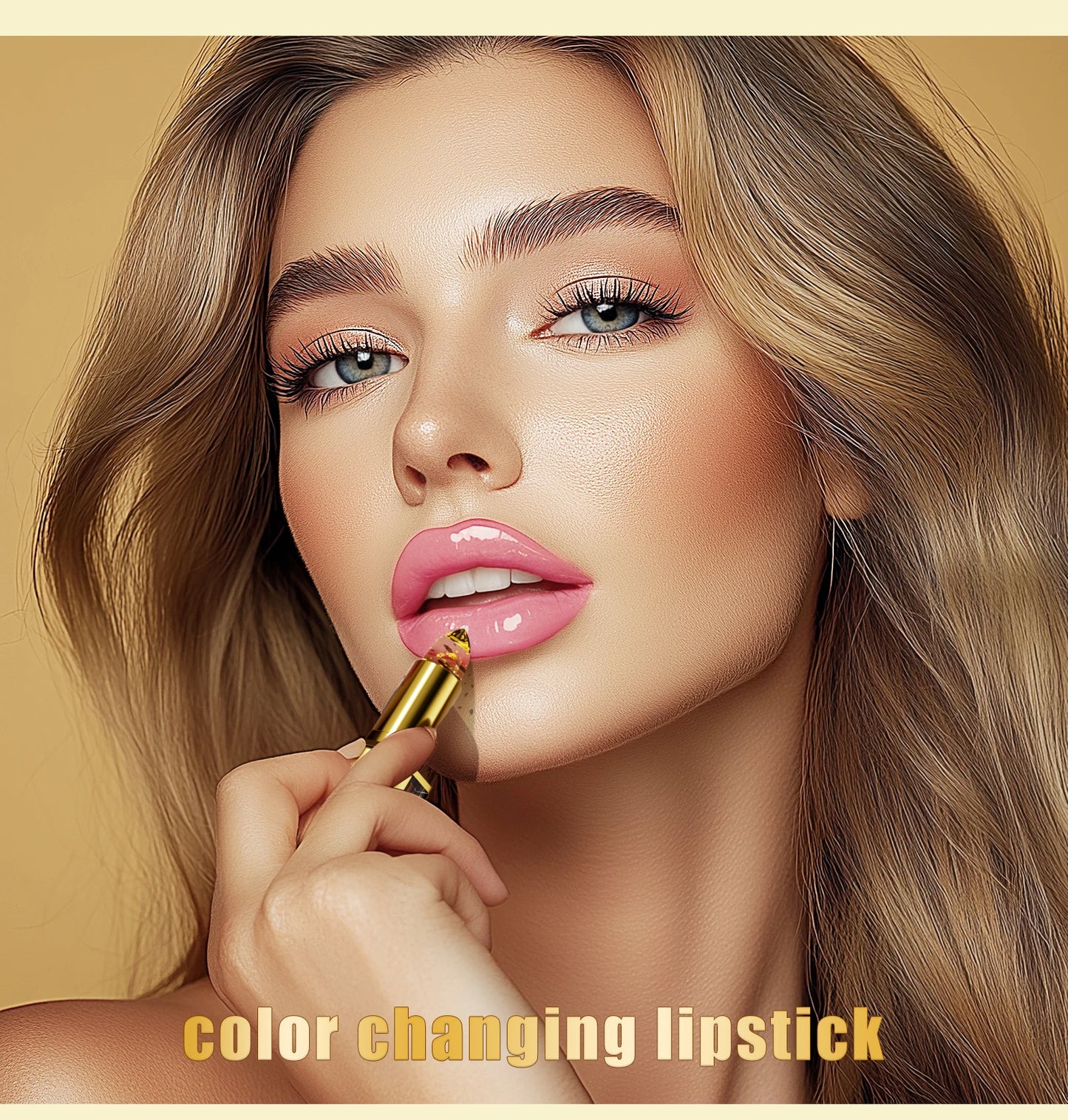 Temperature Color Changing Women Flower Lipstick Transparent Waterproof Moisturizing Crystal Jelly Pearlescent Lip Balm Cosmetic