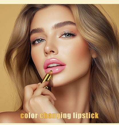Temperature Color Changing Women Flower Lipstick Transparent Waterproof Moisturizing Crystal Jelly Pearlescent Lip Balm Cosmetic