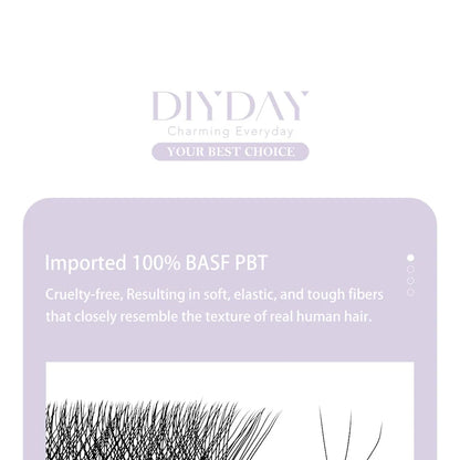 DIYDAY W Shaped Eyelash Extension Premade 3d 4d 5d 6d 7d 8d Mink Faux Lashes BASF PBT Natural Look False Eyelashes