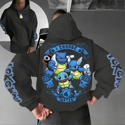 Pokemon Animation Derivatives Men's and Women's Summer Fashion Oversize Hoodie and Sweatpants Popular