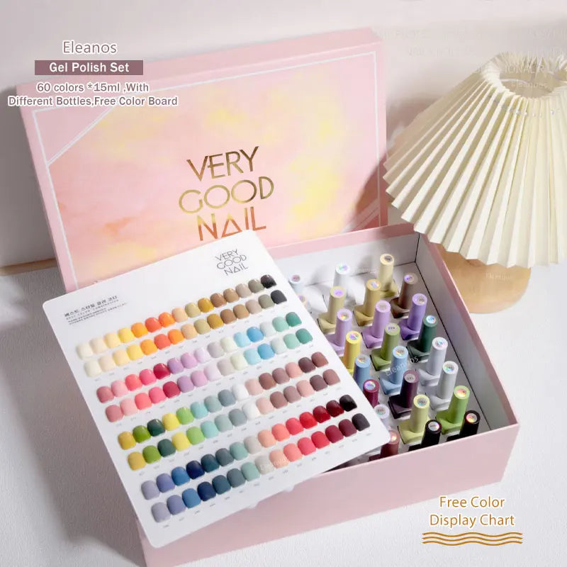 Eleanos 60 Colors Gel Polish Set Very Good Nail Gel Kit With Different Bottle For Nail Art Whole Set Nail Gel Polish Learner Kit