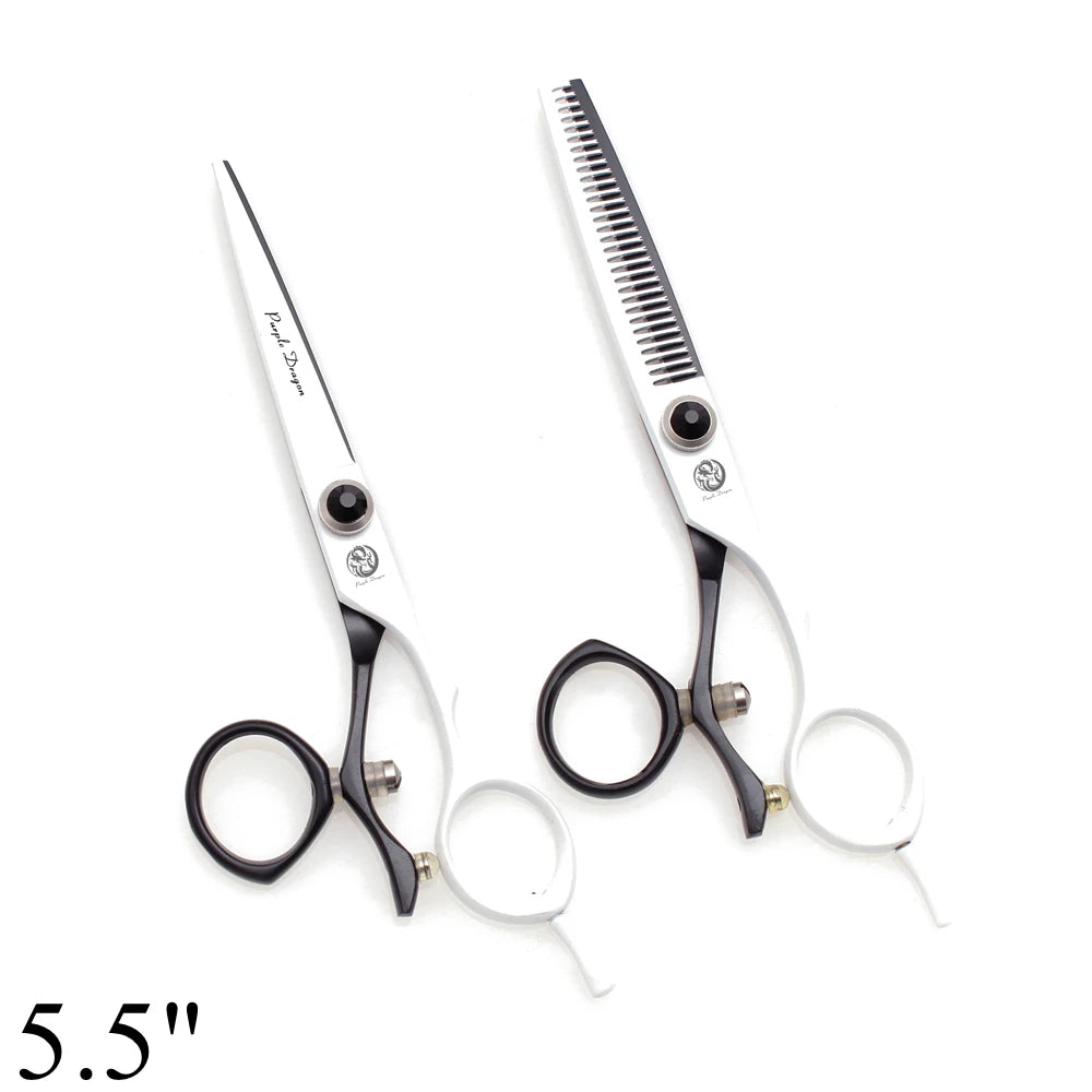 Professional Hairdressing Scissors 5.5" 6" Purple Dragon JP 440C Swivel Thumb Hair Cutting Scissors Barber Thinning Shears Z9019