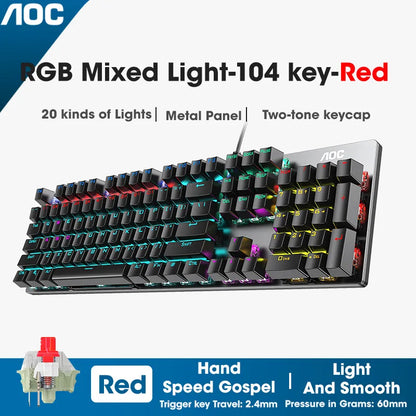 GK410 Professional Mechanical Keyboard: Metal Panel & RGB Backlit Gaming Edition