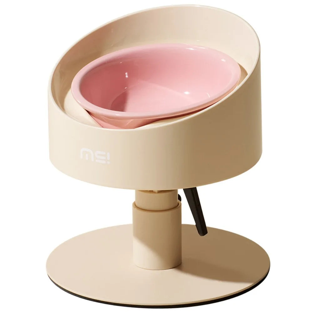 Cat Food Bowl Adjustable Cat Ceramic Bowl Non-Slip Flower Shaped Pet Water Bowl Neck Protection Anti Vomiting Bowl Pet Supplies