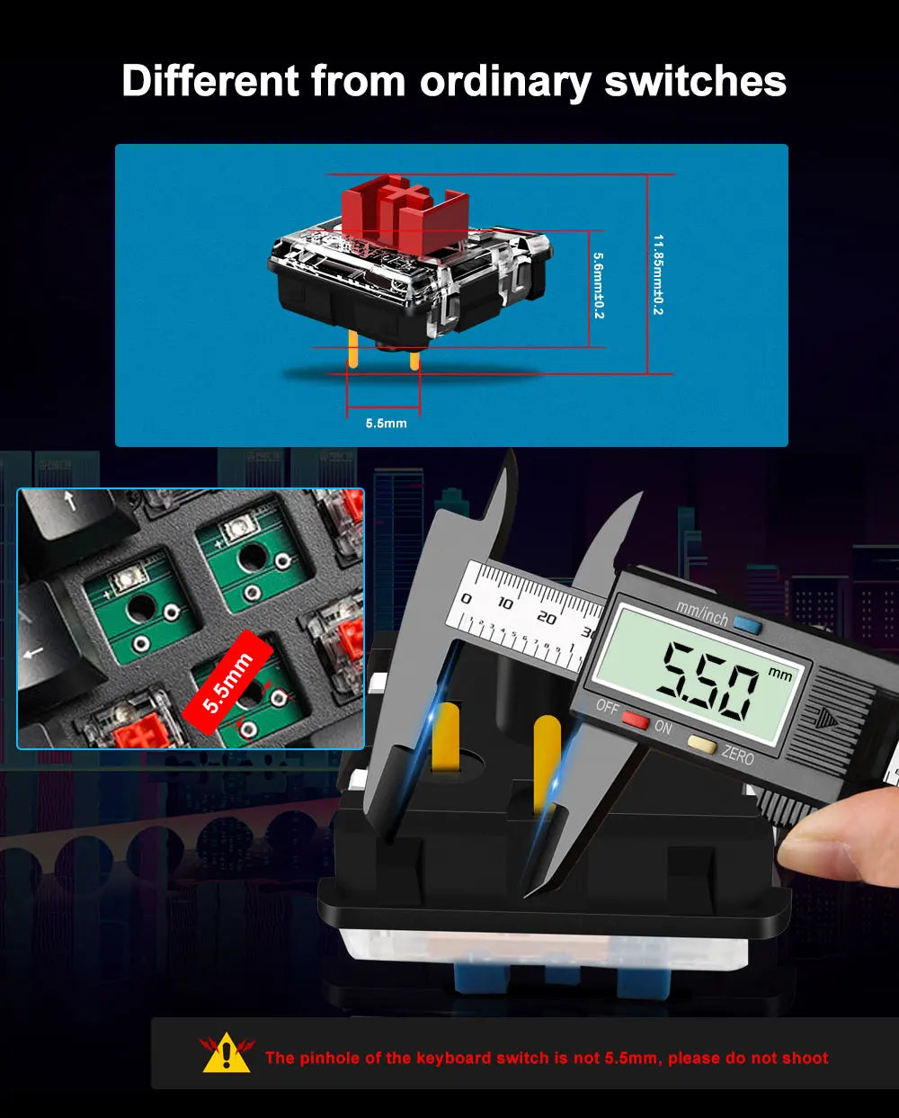 Redragon RGB Low-Profile Mechanical Keyboard with MX-Style Switches