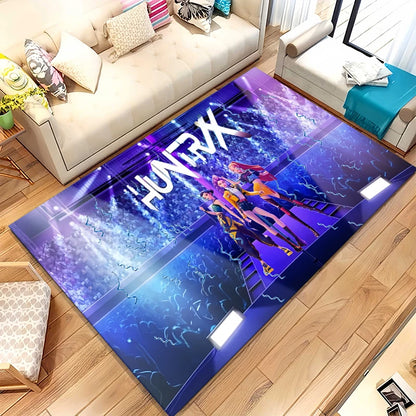 K-Pop Demon Hunters Golden Saja Boys Living Room Non-Slip Area Rug Soft Carpet for Bedroom Playroom Sofa,Home Decor Doormat