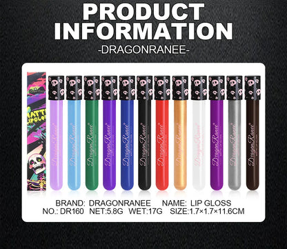 12 Color Halloween Lip Gloss Makeup Black Green Purple Lipstick Christmas Tint Moisturizer Waterproof Matte Lipstick Lip Pigment