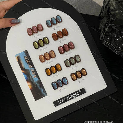 SUUSEEGEL 2025 Winter New 10 Colors Moonlight Cat Eye Nail Gel Set Fashion Long-lasting Non-toxic UV Gel Nail Salon Wholesale