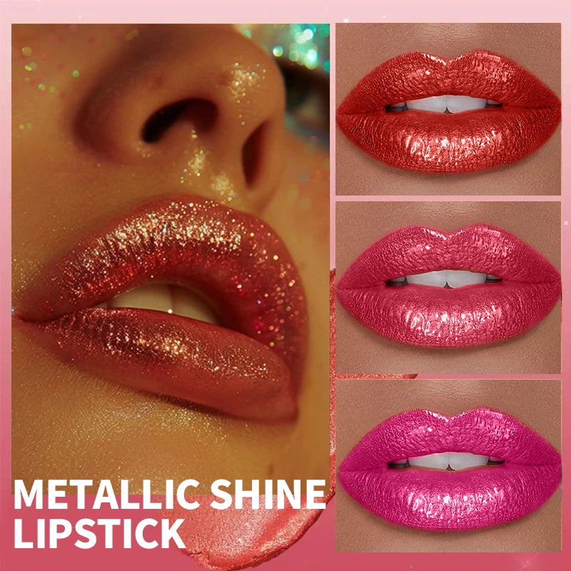 High Pigmented Shiny Lipstick,Stain Resistant,Long-Lasting,Glossy Waterproof Lipstick Shimmering Makeup Valentine'S Day Gift
