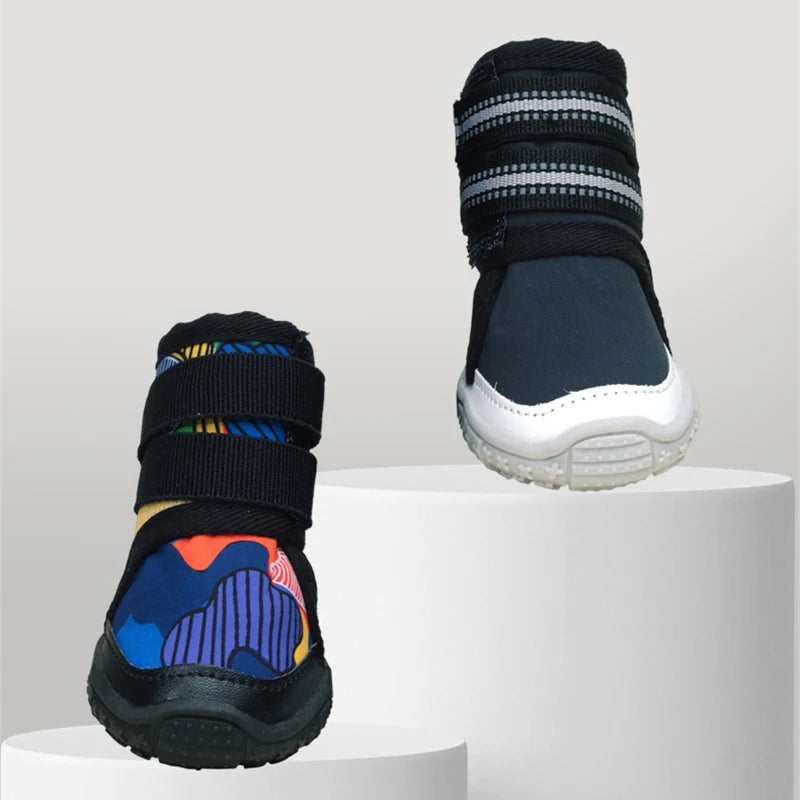 Large Dog Shoes Snowproof Anti-Slip Rubber Sole Winter Pet Dog Shoes For Medium Large Dogs Cotton Shoes Booties For Dogs