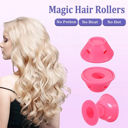 10/20pcs Soft Rubber Hair Curlers Silicone Heatless Hair Rollers Clips No Hurt Hair Rollers Hairdressing DIY Hair Styling Tools