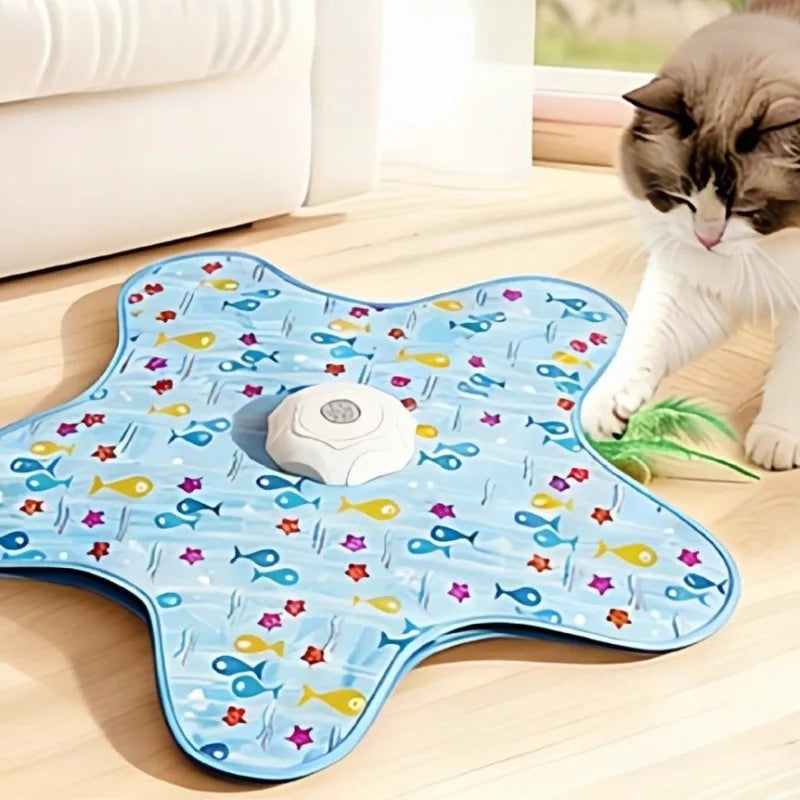 Electric Cat Turntable Automatic Intelligent Cat Funny Stick Sports Consumption Pet Toy Motion Activated Moving Cat Funny Stick