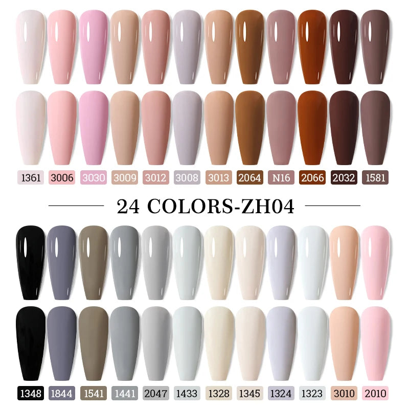 Arte Clavo 15ml 24pcs/Set Gel Nail Polish Set Kit Semi Permanent Base Top Coat LED Varnish Summer Neon Colors UV Nails Art Gel