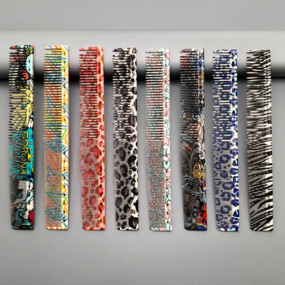 Hair Cutting Comb With Scale Cyan Yellow Ruler Haircut Combs Barber Shop Hairdressing Hairbrush Salon Styling Tools Y0521