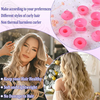 10/20pcs Soft Rubber Hair Curlers Silicone Heatless Hair Rollers Clips No Hurt Hair Rollers Hairdressing DIY Hair Styling Tools