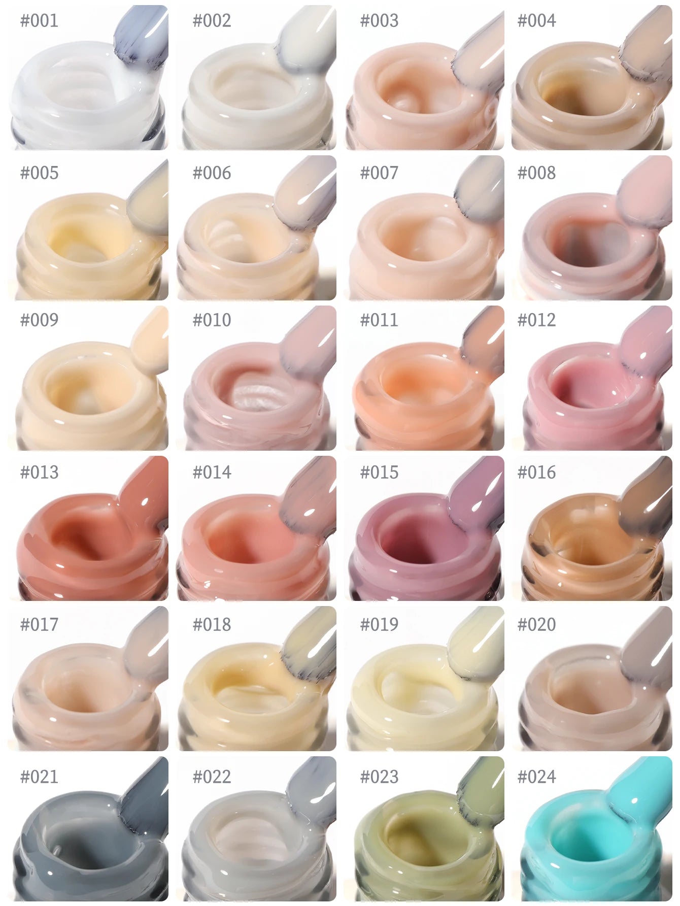 24Pcs 15ML Ice-through Color Gel Nail Polish Semi Permanent Nail Art Soaking UV LED Nail Salon DIY Nail Salon Gel For Spring