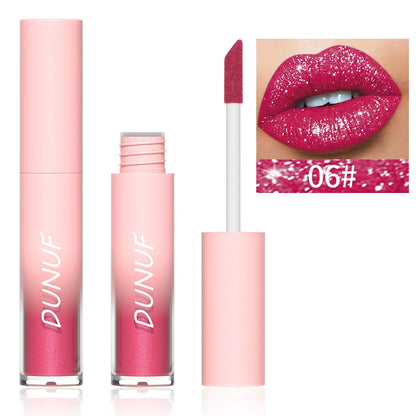 18 Color Sexy Red Diamond Glitter Lip Gloss Metallic Waterproof Long Lasting Matte Shimmer Liquid Lipstick Women Makeup Cosmetic