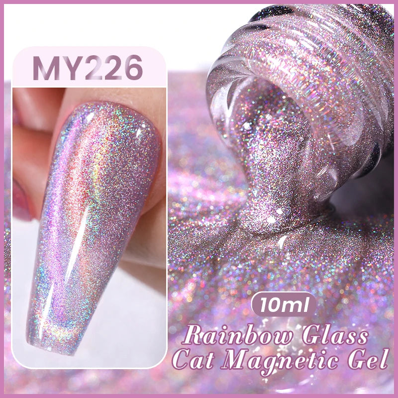 BORN PRETTY Sparkling Glass Bead Cat Magnetic Gel Nail Polish Flash White Spar Red Color Semi Permanent Soak Off UV Gel Varnish