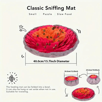 Washable Felt Pet Sniffing Pad Foldable Dog Nosework Feeding Mat Toy Dog Training Natural Foraging Snuff Mat