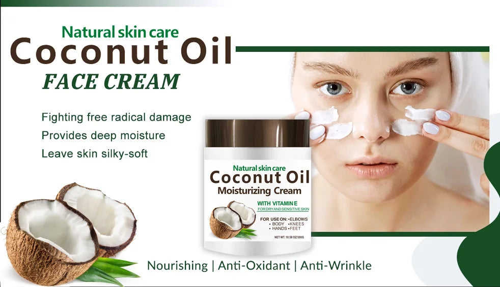 Dr. Meinaier Natural Coconut Oil Moisturizing Cream: Premium Vitamin E Skin Repair