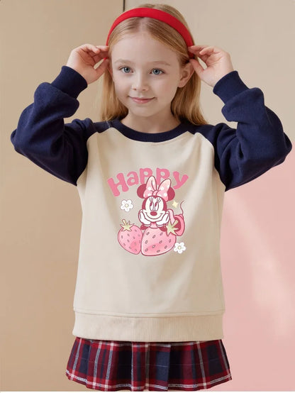Baby Girls Casual Sweatshirts Spring Autumn New Style Children Fashion O Neck Spliced Long Sleeved Hoodies Kids Pullover Tops