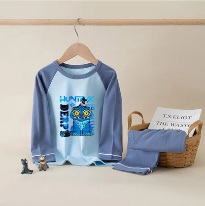 Kids' K-Pop HUNTRX Cotton Pajama Set: Long Sleeve Sleepwear for Girls & Boys