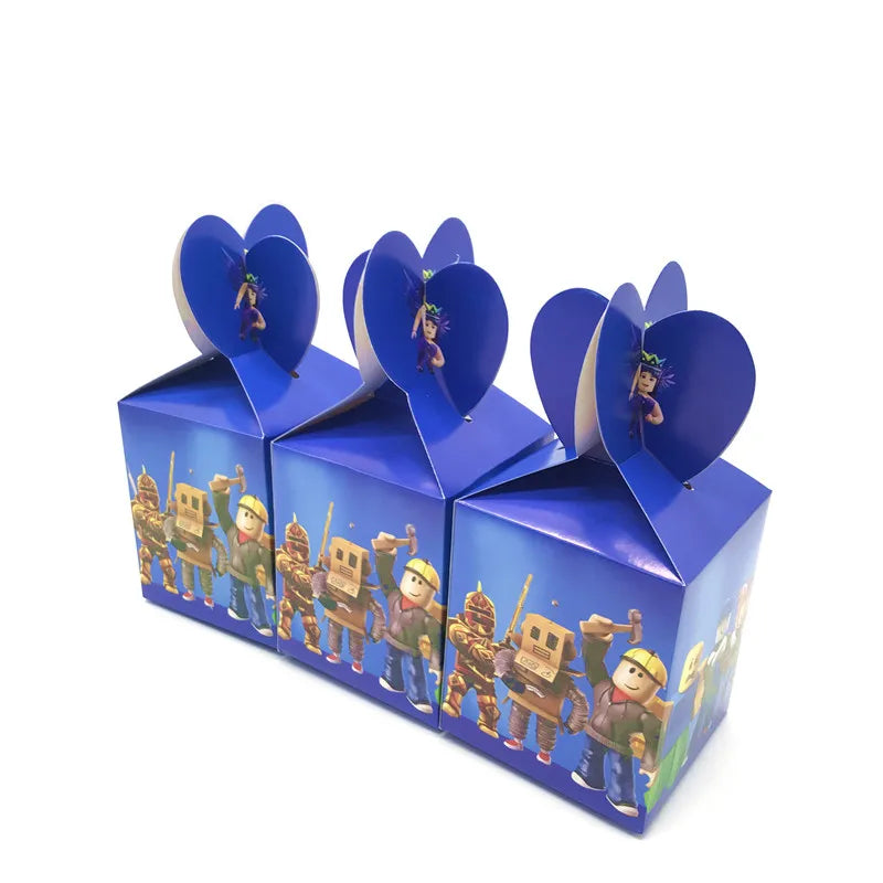 Roblox Boy Kids Set Birthday Party Decorations Tableware Tablecloth Cup Plate Napkin Bags Baby Shower Roblox Party Favor Kits