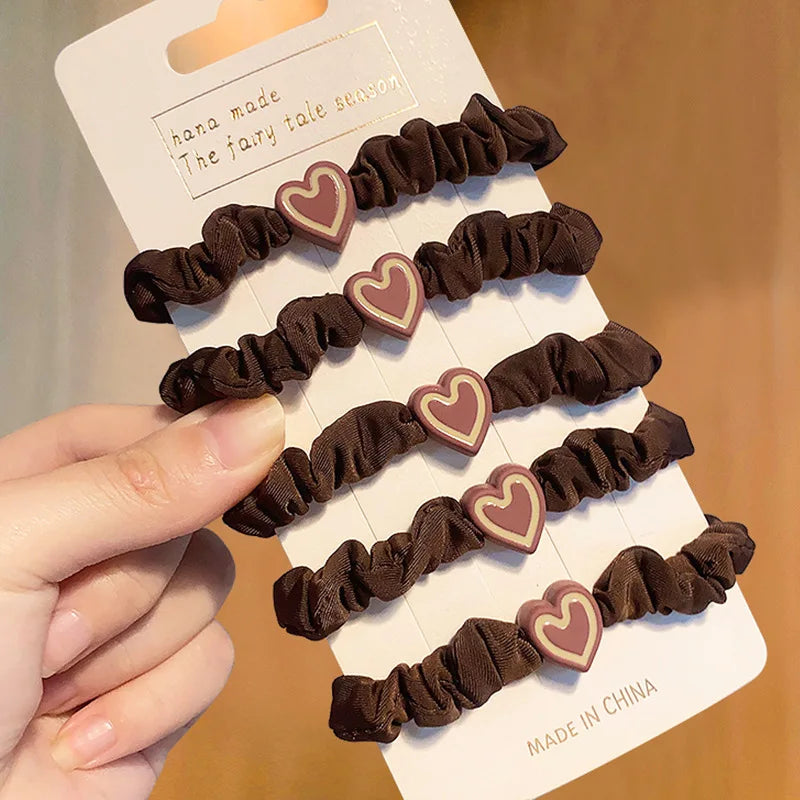 Korean Heart Hair Ties.