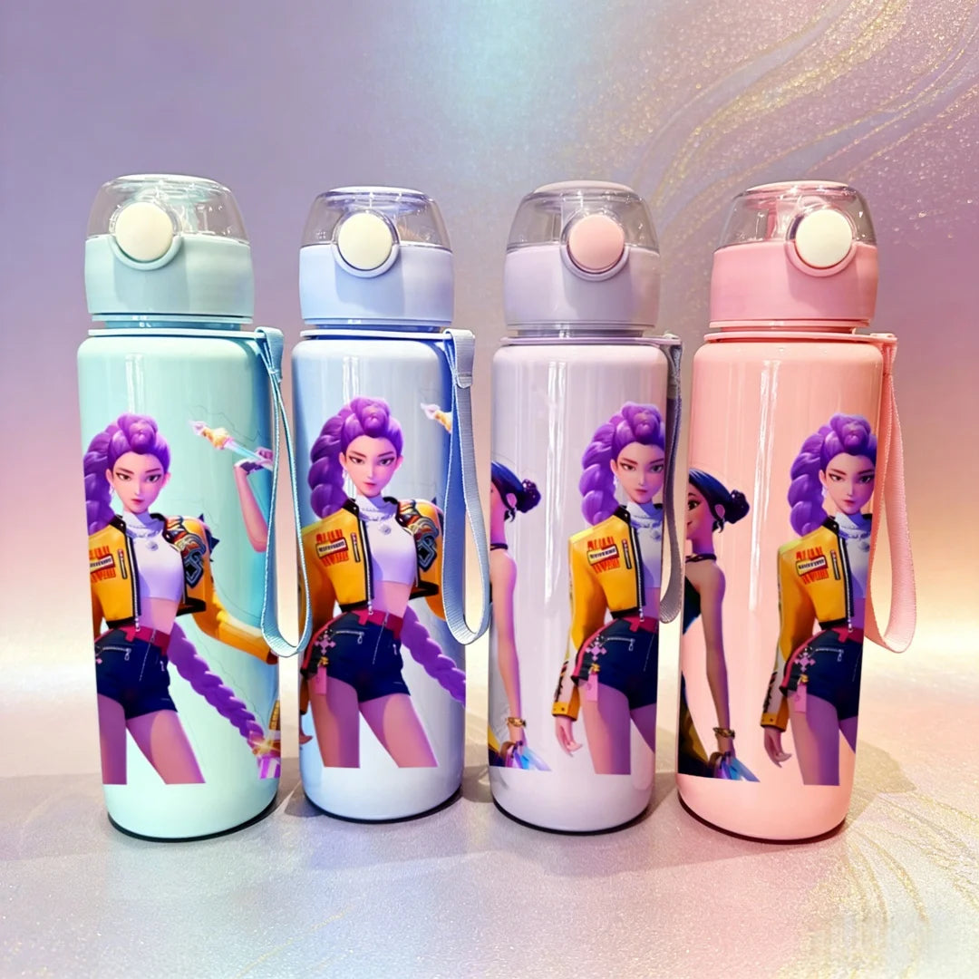 Kids' K-Pop Demon Hunters "Solo Star" Water Bottle: 3D Printed Large Capacity Sports Bottle