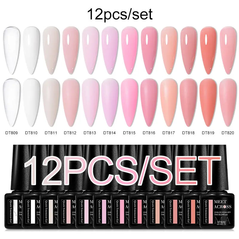 MEET ACROSS 6PCS/SET Cat Magnetic Gel Polish With Magnetic Stick And Box For Nails Semi Permanent Nail Art Gel Varnish Manicure