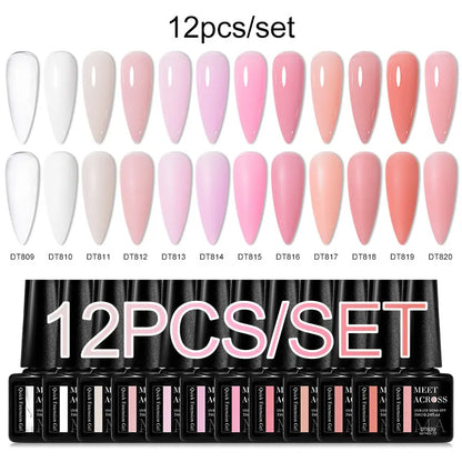 MEET ACROSS 6PCS/SET Cat Magnetic Gel Polish With Magnetic Stick And Box For Nails Semi Permanent Nail Art Gel Varnish Manicure