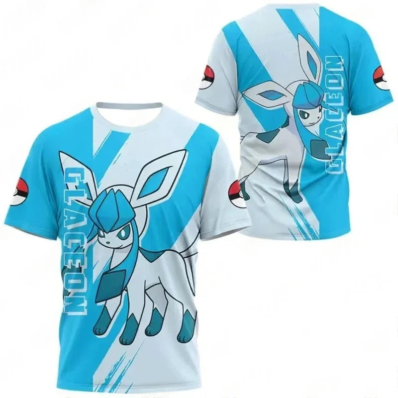 2026 New Bandai Japanese Anime Pokemon Pikachu Pokeball Print T-Shirt  Men's Sports Children