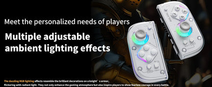 Aolion J20 Knight Wireless Gamepad with Left And Right Switch Hall Joystick Motion Sensing Custom For NS Joycon Game Accessories