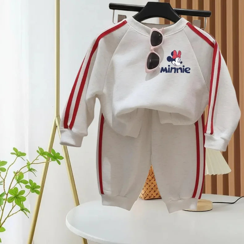Spring New Style Girls Clothing Sets 2026 Children's Casual Tracksuits Fashion O Neck Hoodies and Side Stripe Trousers Two Piece