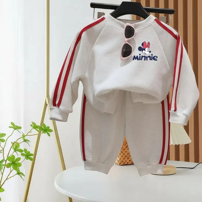 Spring New Style Girls Clothing Sets 2026 Children's Casual Tracksuits Fashion O Neck Hoodies and Side Stripe Trousers Two Piece