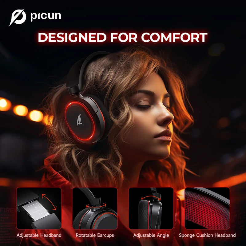 Picun G2 Gaming Headset (2.4G + Bluetooth, 7.1)