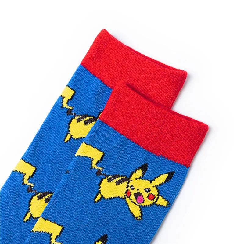 1/3/4 Pairs Pokemon Men's Fashion Trend Long Socks Cartoon Anime Figure Pikachu Eevee Gengar Unisex Athletic Harajuku Socks