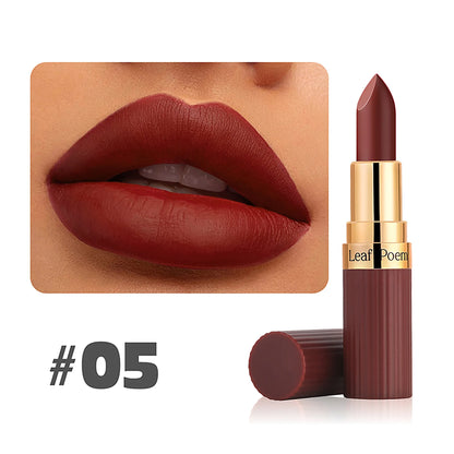 6 Color Matte Lipstick Velvet Dark Brown Lip Gloss Waterproof Lasting Pigments Makeup Nude Coffee Lip Stick Lips Makeup Cosmetic