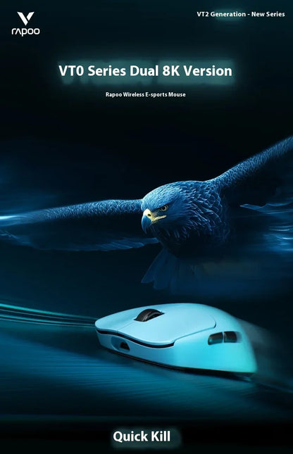 Rapoo VT0 MAX Wireless Gaming Mouse PAW3950 PAW3398 Nordic54L15 Chip Dual 8KHz 45000DPI Ergonomic FPS Gaming Mouse for PC Gamer