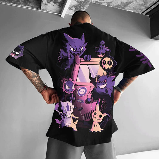 Pokémon Japan Anime Peripheral Printed Short Sleeve 2025 Pikachu Gengar Summer Men's and Women's Loose Sports Top T-Shirt ins