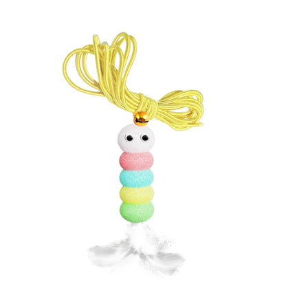 Hanging door-style cat toy self-play boredom relief toy swing hanging elastic feather bell teaser wand cat teasing toy