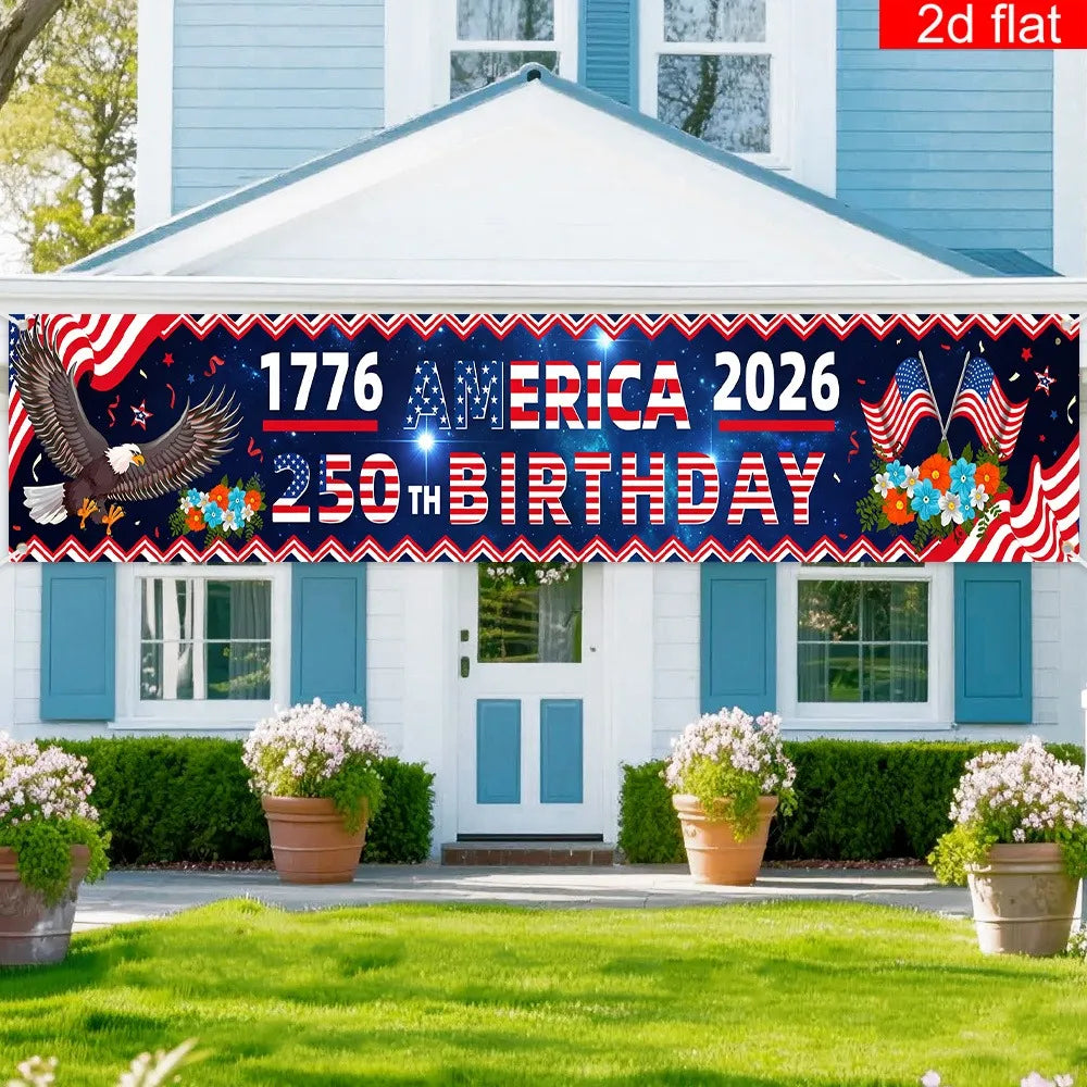 America 250 Years Yard Sign Long-Lasting Patriotic Decorations Banner 4th Of July Party Banner Vibrant For Wall Independence Day