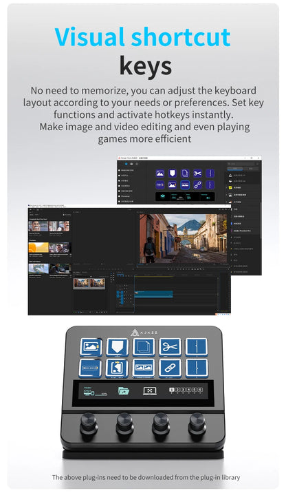Ajazz AKP05 Mechanical Macro Keyboard Multi-Function Desktop Assistant for Office and Gaming, Easy-to-Use Multimedia Controls