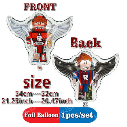 Cartoon Roblox Game Themed Foil Aluminum Balloons Anime Happy Birthday Party Decoration Set Supplies for Decorating Home Gifts
