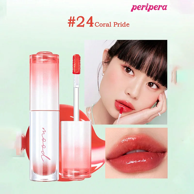 K-Beauty Glass Lip Gloss Tint,Watery Shine, 16H Moisture, Non-Sticky & Mask Friendly,Natural Plump Look